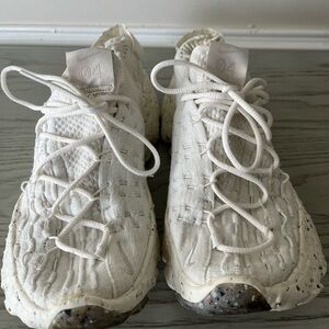 2021 Nike 04 Sail White Sneakers with Textured Knit and High-Top Design